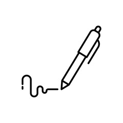 Poster - pen, write icon. simple outline style. signature pen, paper, ink, sign, pencil, tool, education conc