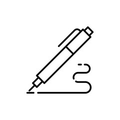 Poster - pen, write icon. simple outline style. signature pen, paper, ink, sign, pencil, tool, education conc