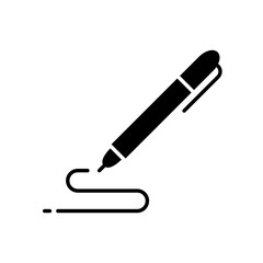 Poster - pen, write icon. simple solid style. signature pen, paper, ink, sign, pencil, tool, education concep