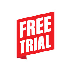 Free Trial sign red label tag vector