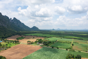 Aerial view of Khao Ta Ngok, Klong Hat District, Sa Kaeo Province, Thailand