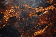  A Close Up Of A Marbled Surface That Looks Like It Has A Brown And Black Pattern On The Top And Bottom Of The Surface, With A Black And Gold Accents.