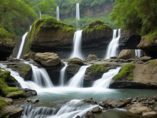 Waterfall view background design