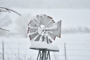 Canvas Print - Snowy Windmill