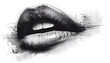 Trendy Retro halftone abstract female lips in Y2K style, trendy vintage lip illustration, nostalgic 2000s fashion, hipster lips graphic, vintage aesthetic design, vintage pop art lips