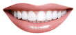 Smiling female mouth with shiny healthy white teeth, cut out