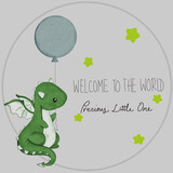 Fototapeta Dinusie - Dragon baby boy welcome sign
