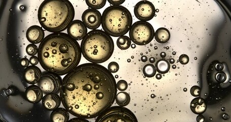 Wall Mural - slow motion macro of floating micro particles molecules in liquid are analyzed with microscope by ch