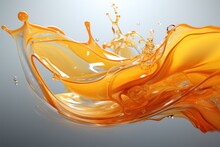  An Orange Liquid Splashing Into The Air On A Gray Background With A Light Blue Back Ground And A Light Blue Back Ground With A White Back Ground And A Light.