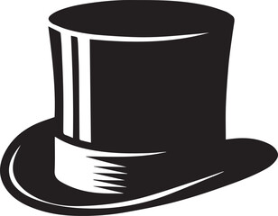 Top hat icon isolated on white background silhouette editable vector