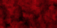 Red Powder Explosion Cloud On Black Background.abstract Halloween Or Christmas Cloudy Banner,used As A Background In Abstract Style.
