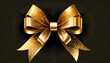 © Katherine - gold gift bow on a black background created with generative al technology