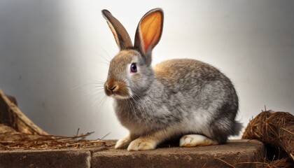 Wall Mural - rabbit on a white background