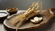 chinese herbal medicine ginseng on the table healthy dietary culture
