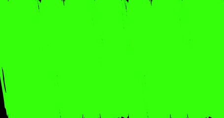 Wall Mural - abstract paint brush stroke shape white ink splattering flowing and washing on chroma key green scre