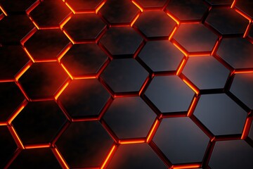 A close-up of a red and black honeycomb pattern Generative AI