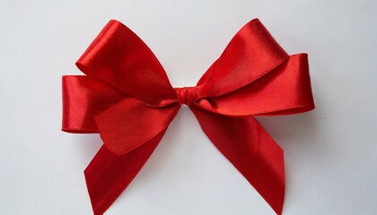 Wall Mural - red bow on or white background