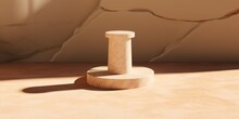 A Stone Pedestal In A Desert Setting Generative AI