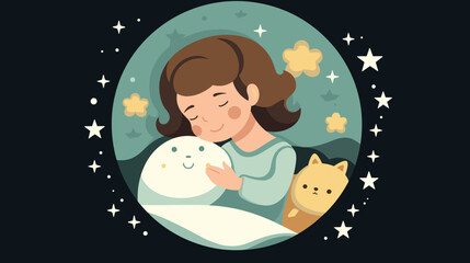 Wall Mural - sweetness of naptime and bedtime routines in a vector art piece showcasing babies peacefully sleepin