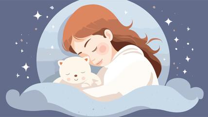 Wall Mural - sweetness of naptime and bedtime routines in a vector art piece showcasing babies peacefully sleepin