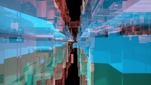 Abstract Technology Blocks Background 3D Rendering