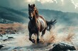 Wild Elegance: Experience Amazing Photography of a Majestic Horse in Action, Capturing the Untamed Strength and Breathtaking Beauty in the Wild Nature Scene.

