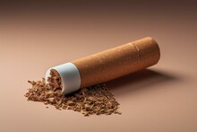 Roll Paper Filter Tube With Tobacco - No Smoking. Generative AI