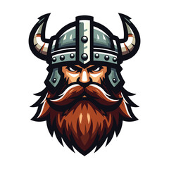 Viking head face vector illustration template, suitable for t shirt design, logo design, tattoo many more. Design isolated on white background