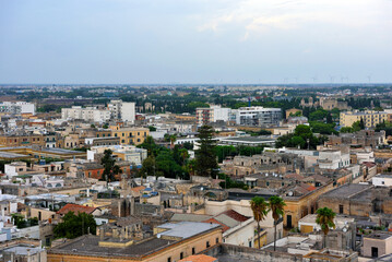 panorama seen from the top of the bell tower can be reached by lift Lecce Italy