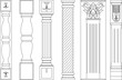 Vector sketch illustration of classical vintage roman greek column pillar architectural design