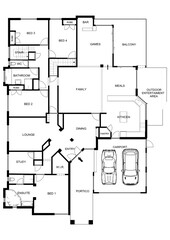 Naklejka na meble Apartment flat top view 2d render apartment floor plan 2D Floor plan of a home Modern home interior	