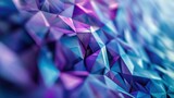 Fototapeta Przestrzenne - Abstract geometric patterns create a vibrant landscape of blue and purple hues.
