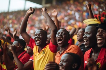 crowd of people cheering at sport stadium