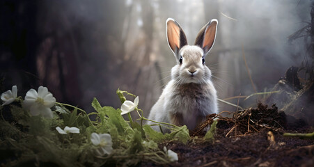 Wall Mural - rabbit, field, ai, generated,