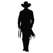 © Ismail Hossain - silhouette of a cowboy on white