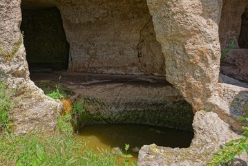 Wall Mural - Crimean peninsula - cave city Chufute. Weekend fun - a walk through the medieval city of Crimea