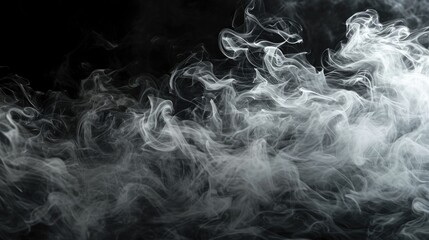 Canvas Print - Abstract smoke moves on a black background. Design element. Abstract texture