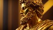 Gold Stoic Figure: Forged in Resilience and Philosophical Strength, Stoicism, Generative Al