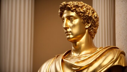 Gold Stoic Figure: Forged in Resilience and Philosophical Strength, Stoicism, Generative Al