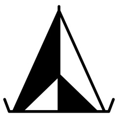 Sticker - Tent solid glyph icon