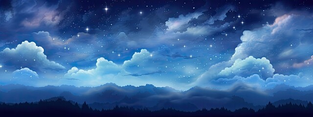 Wall Mural - colorful night sky background