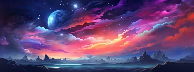 Wall Mural - colorful night sky background