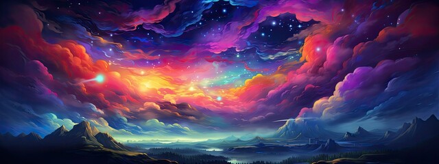 Wall Mural - colorful night sky background
