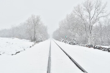 Sticker - Snow on Train Tracks