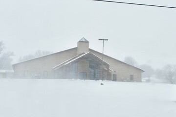 Canvas Print - Snowy Church