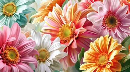 Poster - A close-up view of a bunch of flowers. Perfect for adding a touch of beauty to any project or design
