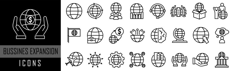 Global business web icons.Business expansion icon