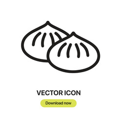 Aufkleber - Dumplings icon vector. Linear-style sign for mobile concept and web design. Dumplings symbol illustration. Pixel vector graphics - Vector.	
