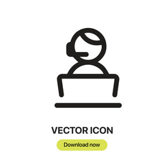 Leinwandbilder - Customer Service icon vector. Linear-style sign for mobile concept and web design. Customer Service symbol illustration. Pixel vector graphics - Vector.	
