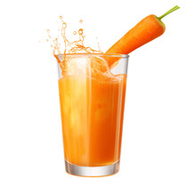A Carrot Splashing Into A Glass Of Juice